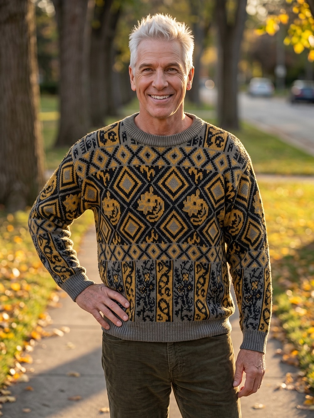Geoffrey Hayes Vintage Retro Chunky Sweater Pullover Size Large